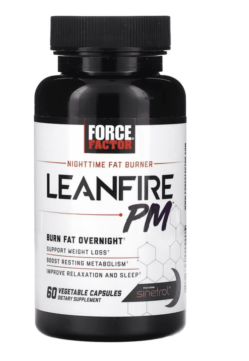 Force Factor, Leanfire PM, нічний спалювач жиру, 60 вегетаріанських капсул