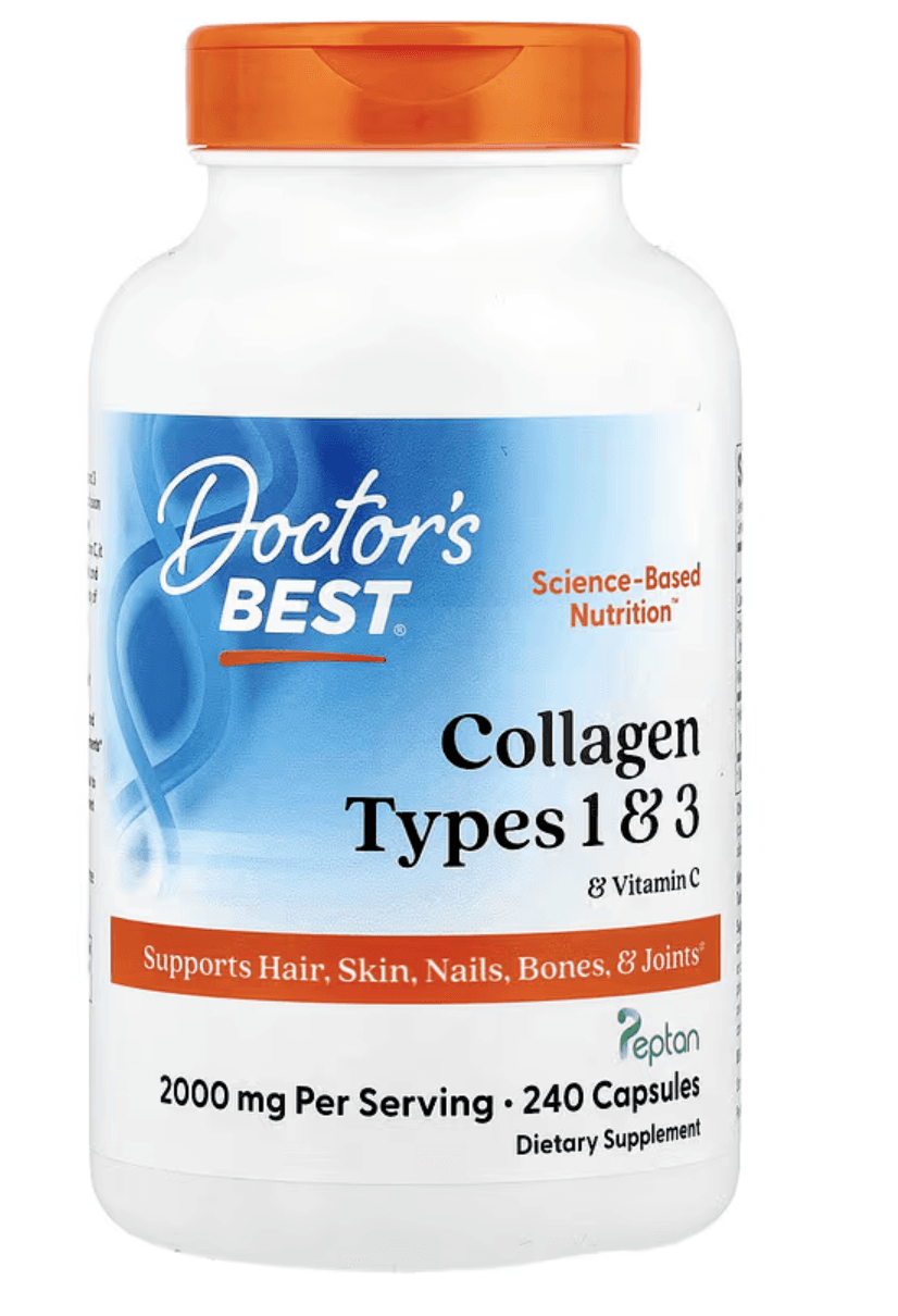 Колаген Doctor's Best типів 1 та 3 та вітамін С, 240 капсул