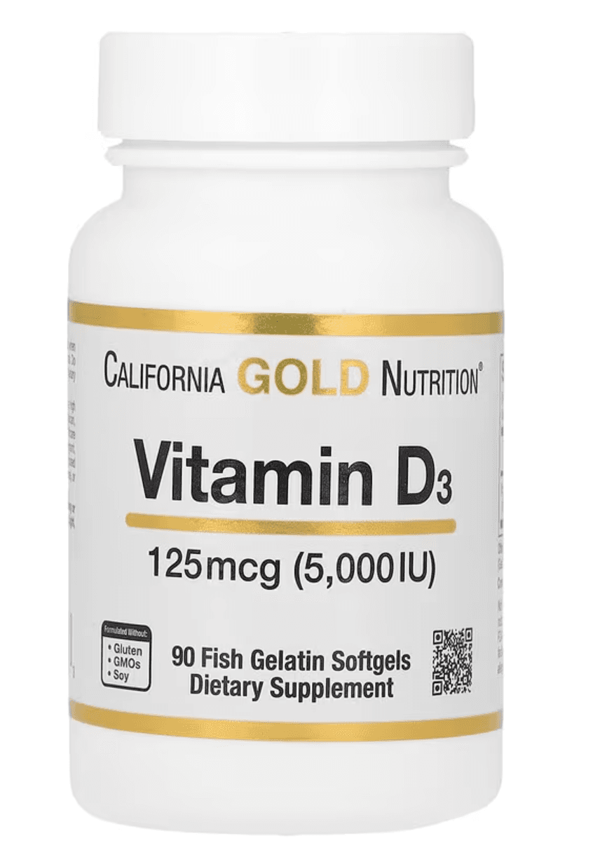 California Gold Nutrition, Вітамін D3, 125 мкг (5000 МО)