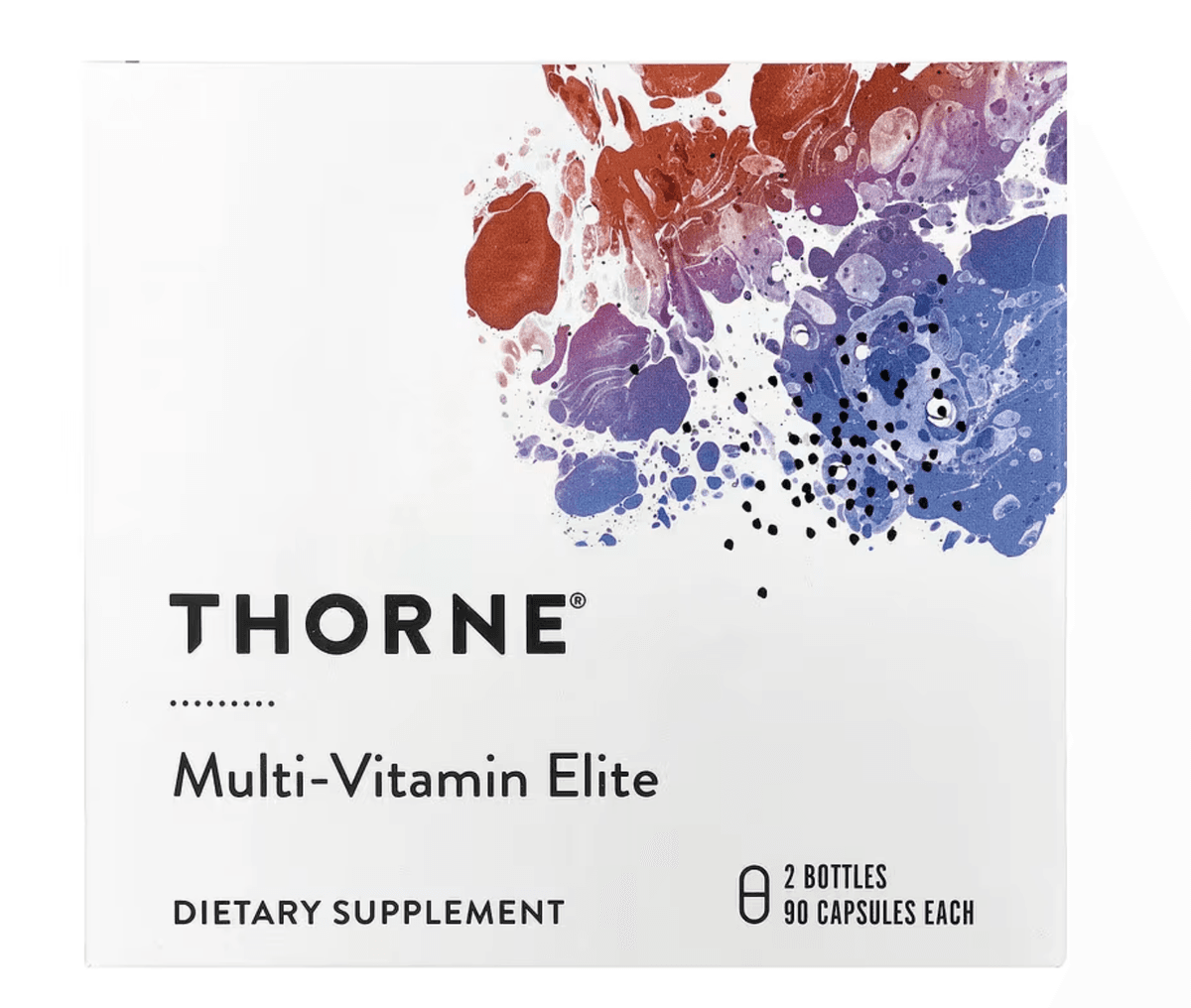 Thorne, Elite Multivitamin, для ранкового та вечірнього прийому, 2 пляшки, по 90 капсул кожна